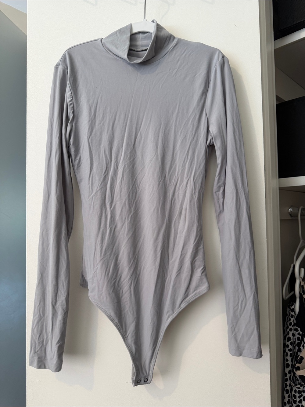 Abercrombie & Fitch Light Gray Mock Neck Bodysuit
